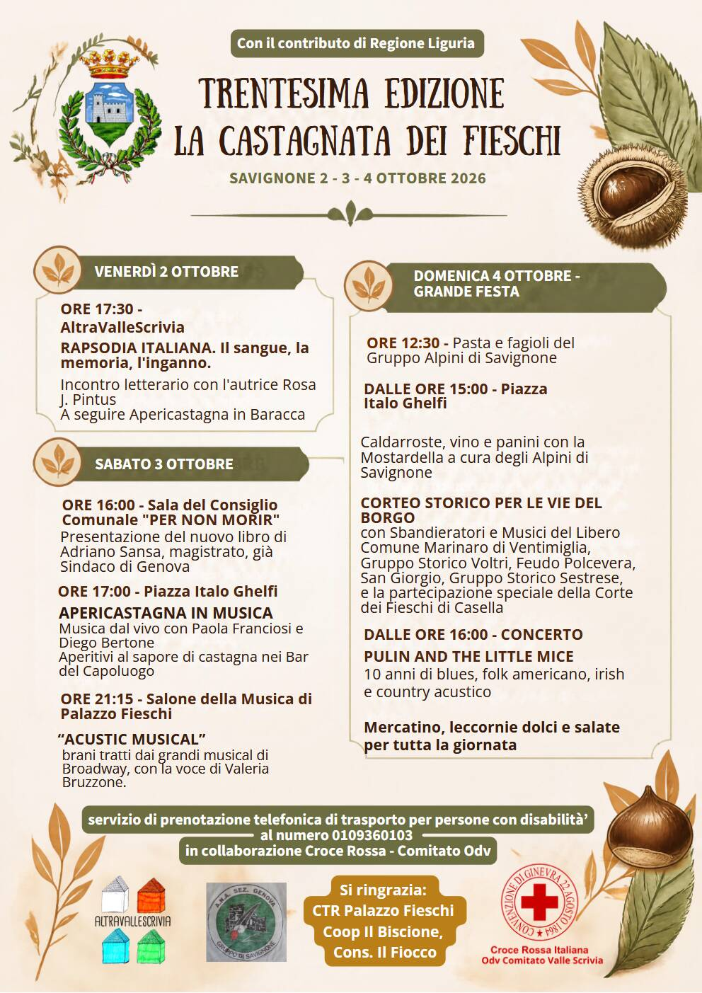 TRENTESIMA EDIZIONE LA CASTAGNATA DEI FIESCHI