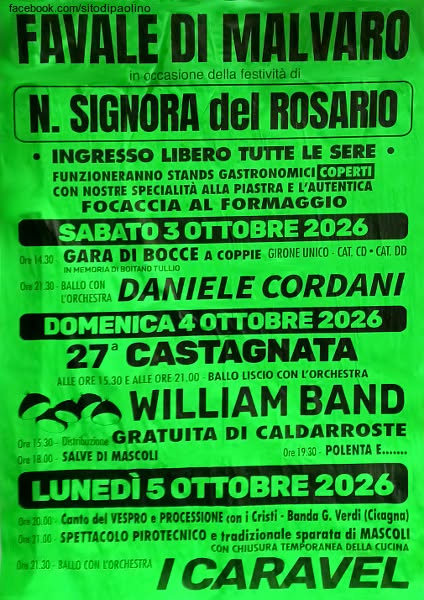 FAVALE DI MALVARO in occasione della festività di N. SIGNORA del ROSARIO