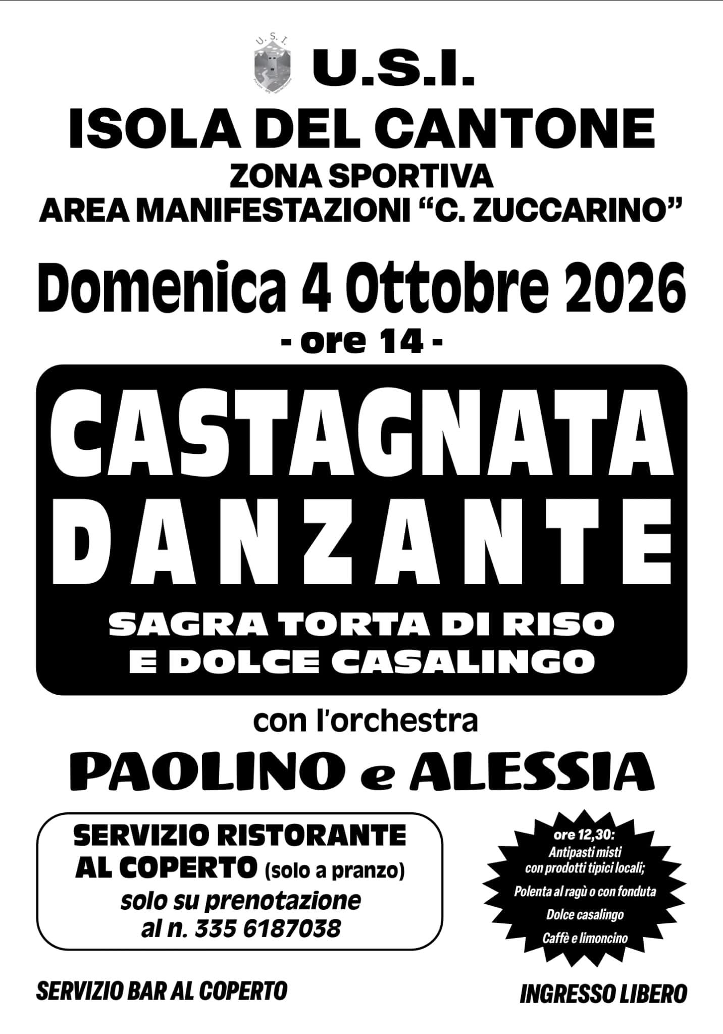 Castagnata Danzante e Sagra Torta di Riso e Dolce Casalingo