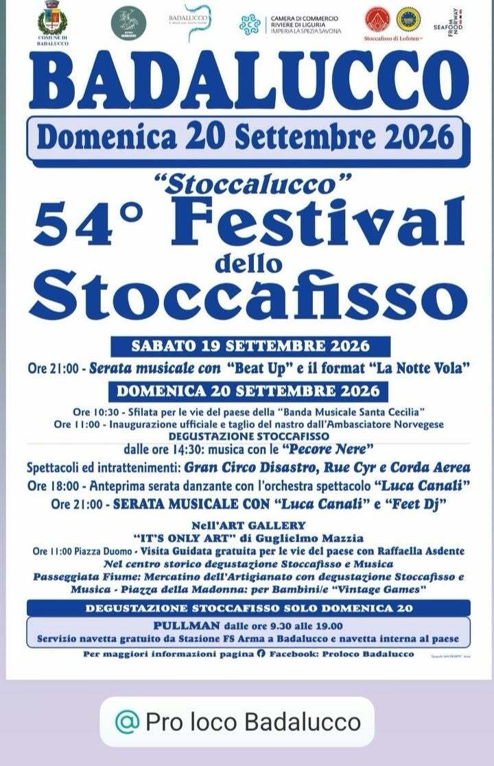 54° Festival dello Stoccafisso di Badalucco - Stoccalucco