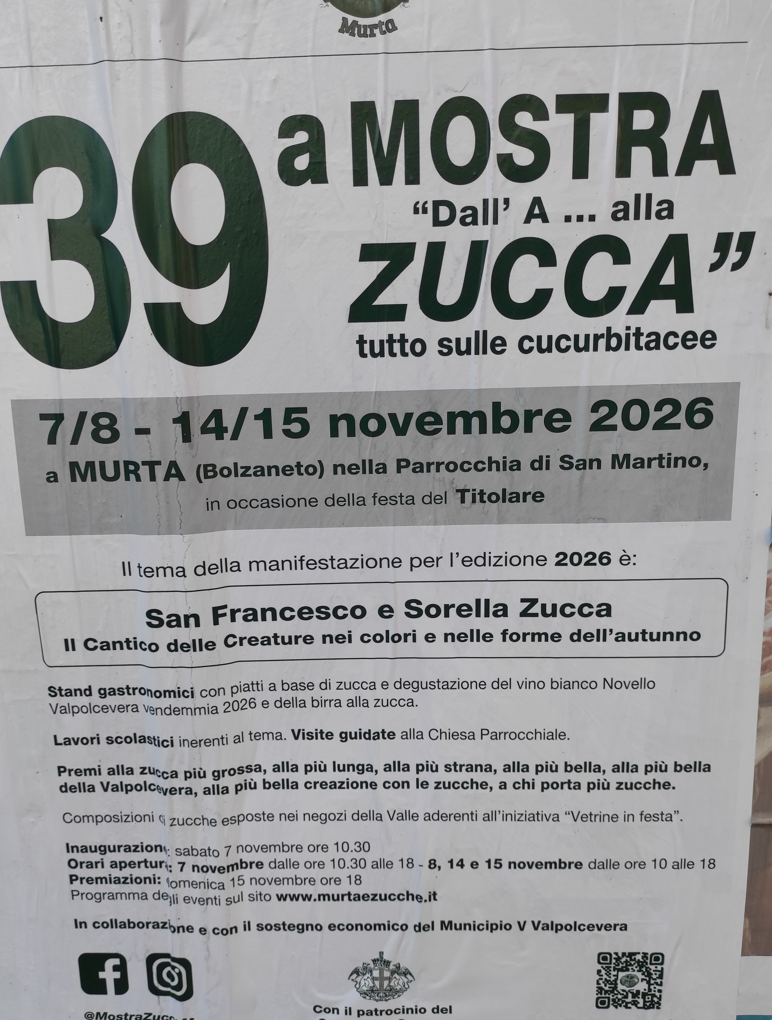 39a MOSTRA "Dall' A... alla ZUCCA" tutto sulle cucurbitacee a Murta