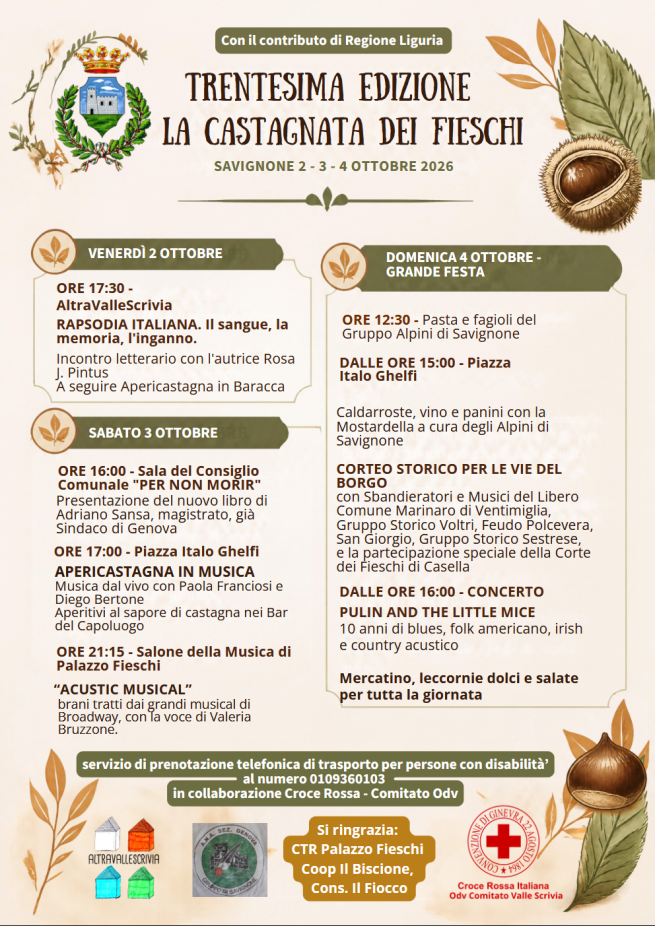 TRENTESIMA EDIZIONE LA CASTAGNATA DEI FIESCHI