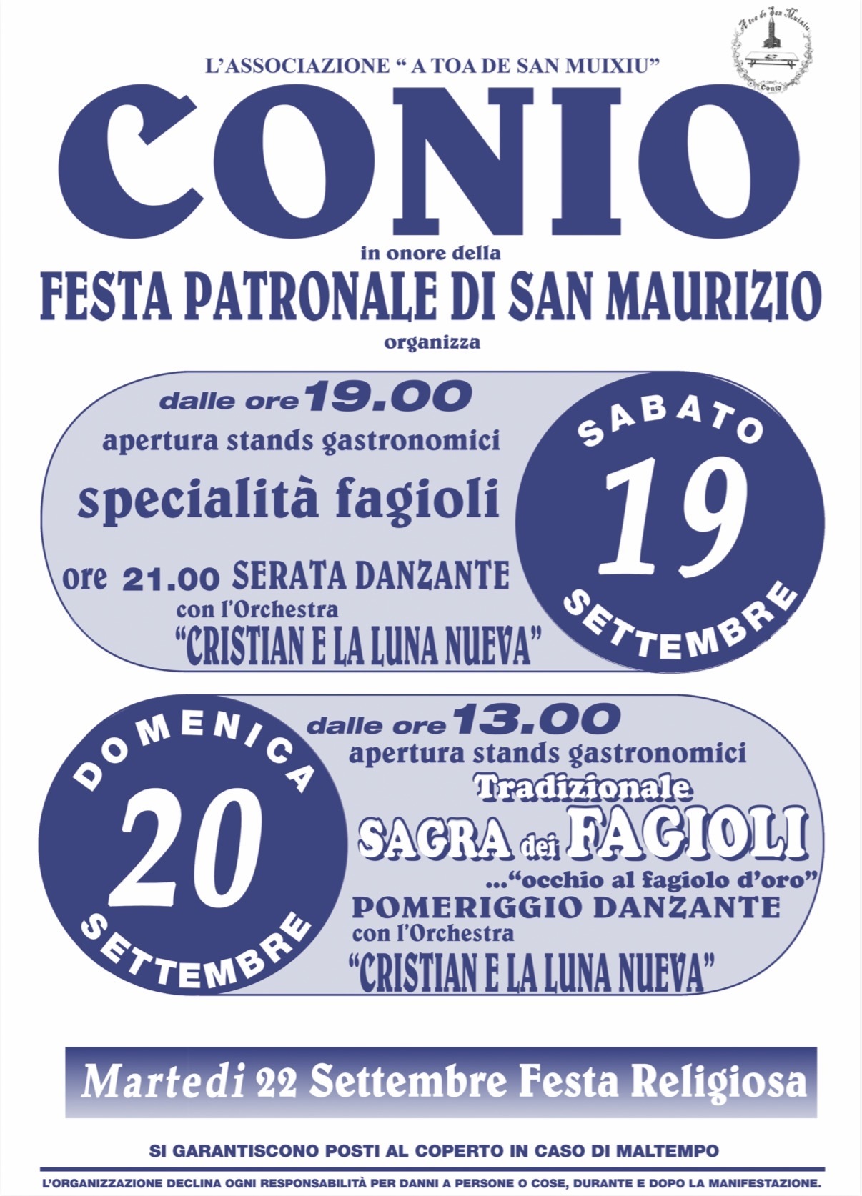Festa Patronale di San Maurizio e Tradizionale Sagra dei Fagioli a Conio