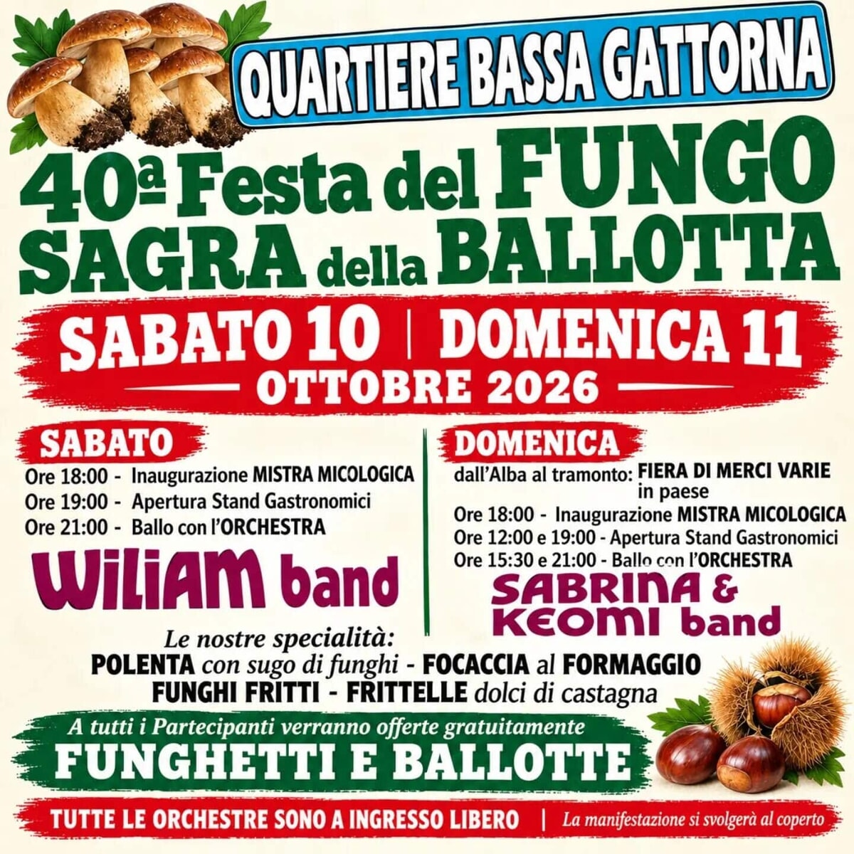 40ª Festa del FUNGO SAGRA della BALLOTTA