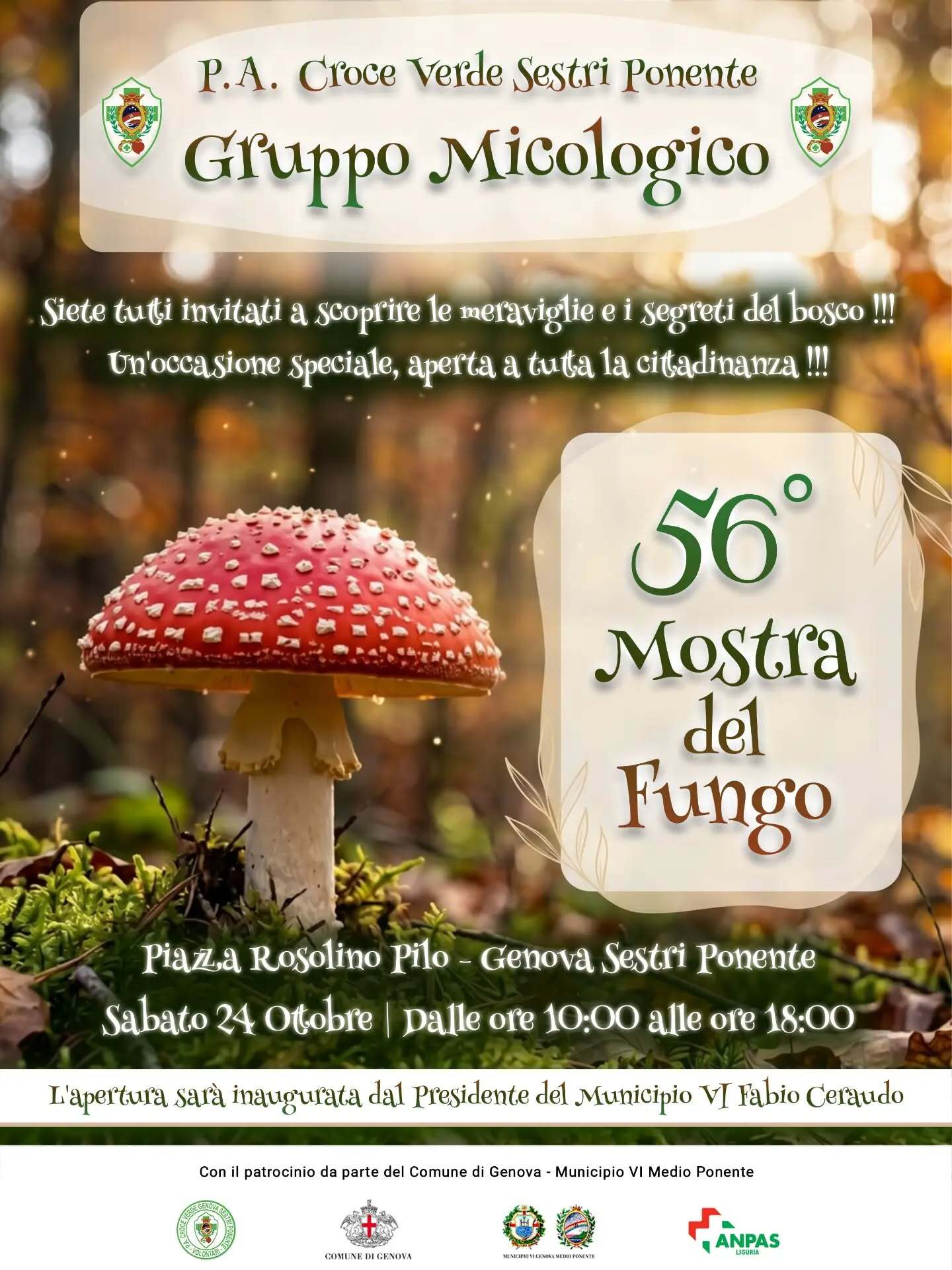 56° Mostra del Fungo del Gruppo Micologico P.A. Croce Verde Sestri Ponente